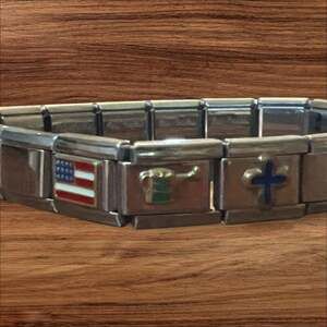 Ciao Italia Stainless Steel Italian Charm Bracelet Zoppini Charms 6.75 Inch